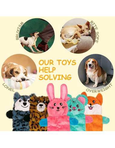 Juguete para Perros AWOOF - Paquete de 5 Animales Chirriantes