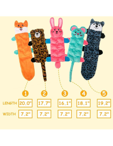 Juguete para Perros AWOOF - Paquete de 5 Animales Chirriantes