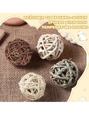 Juguetes para Conejos y Cobayas Sosation - 24 Paquetes de Bolas de Masticar