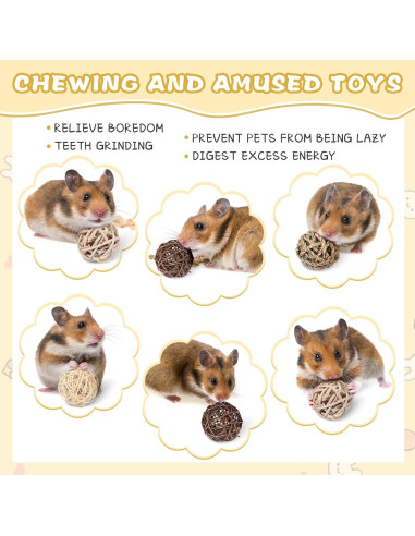 Juguetes para Conejos y Cobayas Sosation - 24 Paquetes de Bolas de Masticar