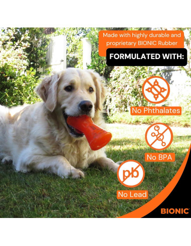 Hueso BIONIC Grande para Perros - Juguete Interactivo Duradero