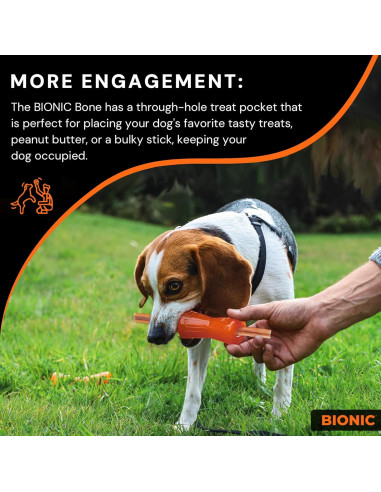 Hueso BIONIC Grande para Perros - Juguete Interactivo Duradero