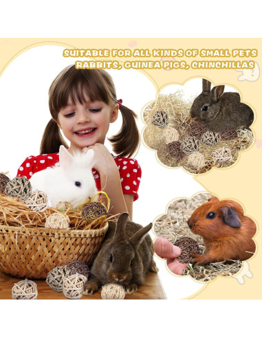 Juguetes para Conejos y Cobayas Sosation - 24 Paquetes de Bolas de Masticar