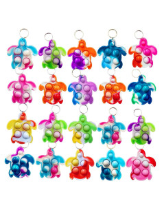 20 Llaveros Mini Tortuga Fidget HOZKEAP - Juguetes Sensory
