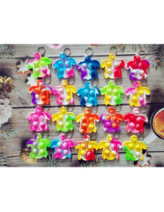 20 Llaveros Mini Tortuga Fidget HOZKEAP - Juguetes Sensory 2