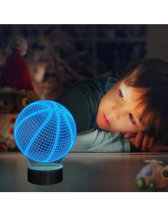 Lámpara de Noche 3D FULLOSUN Baloncesto Control Remoto 16 Colores 2