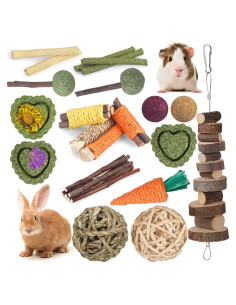 Juguetes Masticables para Conejos YIXUND 26 Piezas Naturales