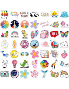 100 Stickers Holográficos de Animales QIUYUEMIN - Vinilo Impermeable 2