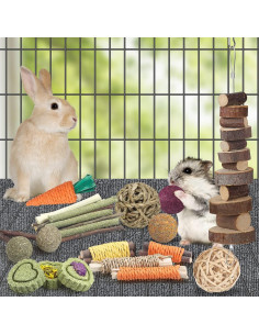 Juguetes Masticables para Conejos YIXUND 26 Piezas Naturales 2