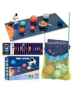 Kit de Juguete del Sistema Solar COOLDUCK 30 Piezas de Madera