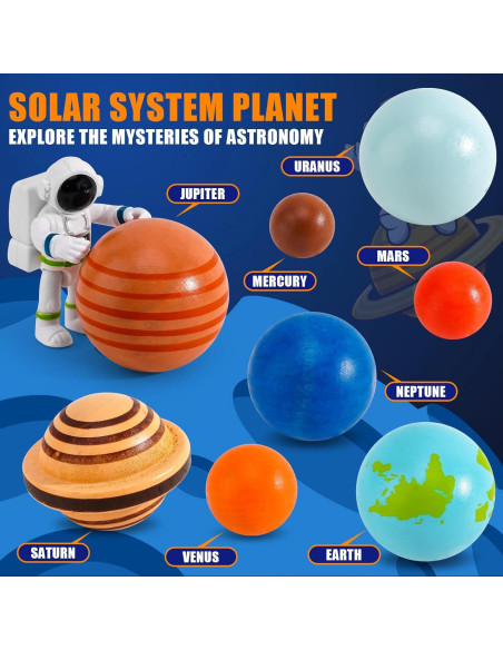Kit de Juguete del Sistema Solar COOLDUCK 30 Piezas de Madera
