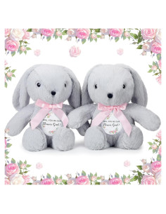 Conejos de Peluche para Niña de Flores HyDren - 2 Piezas 25.4 cm