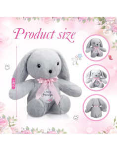Conejos de Peluche para Niña de Flores HyDren - 2 Piezas 25.4 cm 2