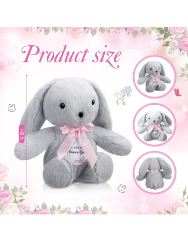 Conejos de Peluche para Niña de Flores HyDren - 2 Piezas 25.4 cm