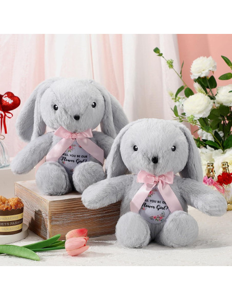 Conejos de Peluche para Niña de Flores HyDren - 2 Piezas 25.4 cm