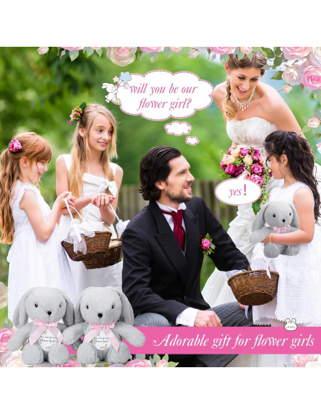 Conejos de Peluche para Niña de Flores HyDren - 2 Piezas 25.4 cm