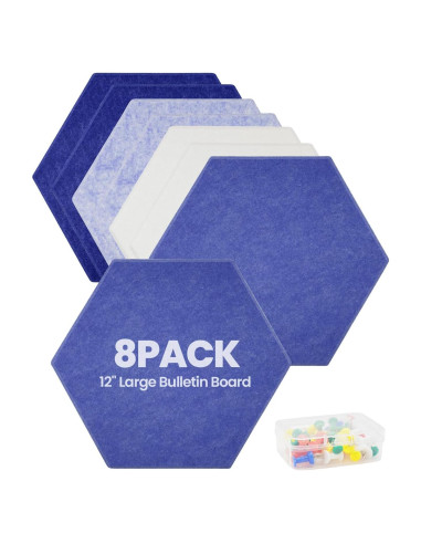 Paneles Acústicos Hexagonales Aipiahio 8 Piezas Azul 30x25.9 cm