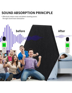 Paneles Acústicos Autoadhesivos 18 Piezas 30.48x26.03cm Gris Plateado 2
