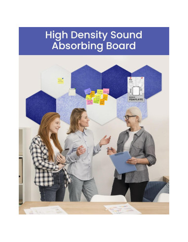 Paneles Acústicos Hexagonales Aipiahio 8 Piezas Azul 30x25.9 cm