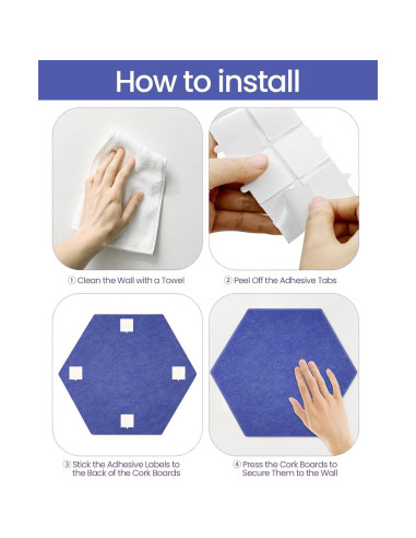 Paneles Acústicos Hexagonales Aipiahio 8 Piezas Azul 30x25.9 cm