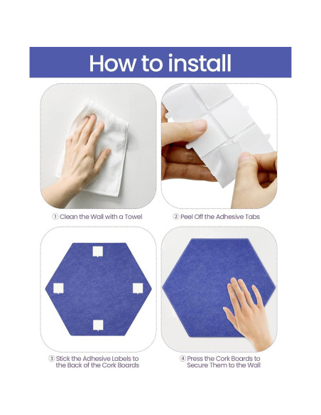 Paneles Acústicos Hexagonales Aipiahio 8 Piezas Azul 30x25.9 cm