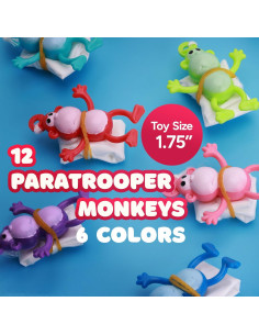 Juguetes de Paracaídas Monos 12 Piezas Multicolor para Niños 2