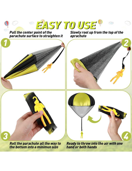 Juguetes Paracaídas Vinsot 36 Piezas para Niños - Lanzamiento a Mano