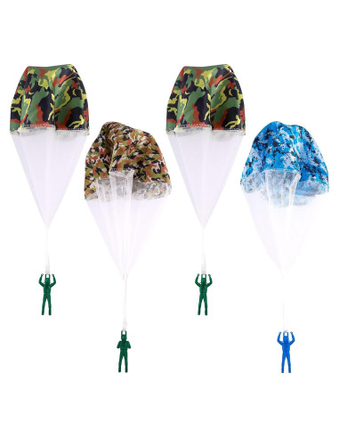 4 Juguetes Paracaídas para Niños Camuflaje Gosknor 41cm