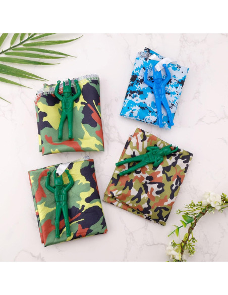 4 Juguetes Paracaídas para Niños Camuflaje Gosknor 41cm