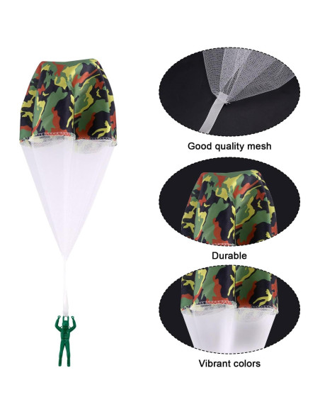 4 Juguetes Paracaídas para Niños Camuflaje Gosknor 41cm
