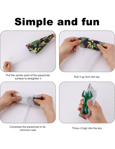 4 Juguetes Paracaídas para Niños Camuflaje Gosknor 41cm