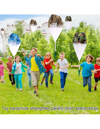 4 Juguetes Paracaídas para Niños Camuflaje Gosknor 41cm