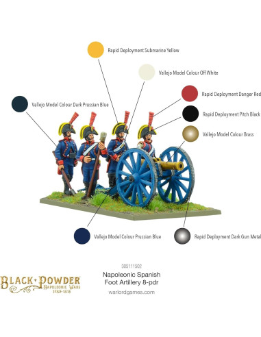 Artillería a pie española 8-Pdr Warlord Games 28mm Metal