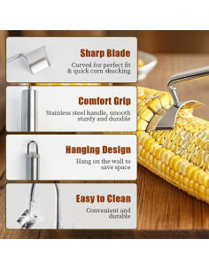 Juego de 2 Peladores de Maíz Acero Inoxidable Mulaibdin 2
