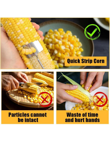 Juego de 2 Peladores de Maíz Acero Inoxidable Mulaibdin