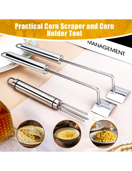 Juego de 2 Peladores de Maíz Acero Inoxidable Mulaibdin