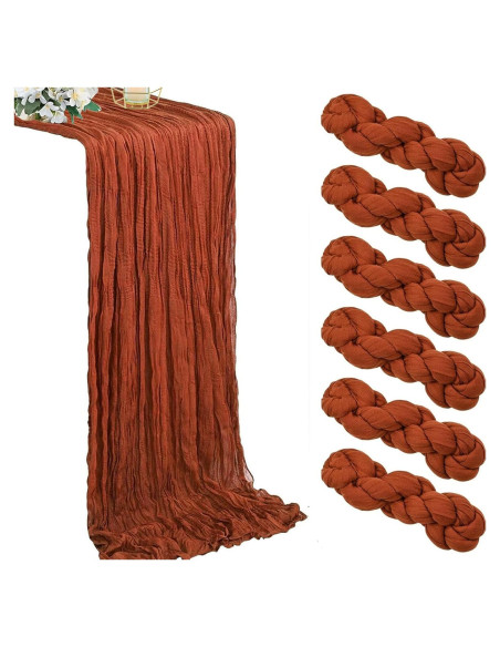 Cubre Mesa de Gasa Terracota DREAMBOAT 6 Piezas 90x300 cm