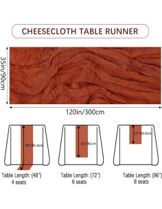 Cubre Mesa de Gasa Terracota DREAMBOAT 6 Piezas 90x300 cm 2