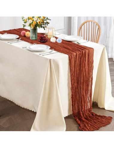 Cubre Mesa de Gasa Terracota DREAMBOAT 6 Piezas 90x300 cm