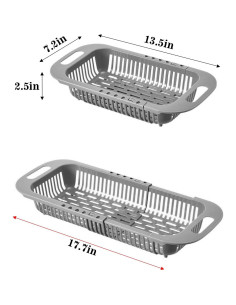 Colador Expandible MineSign para Fregadero - Gris Ajustable 2
