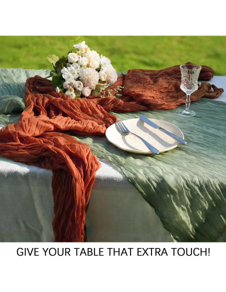 Cubre Mesa de Gasa Terracota DREAMBOAT 6 Piezas 90x300 cm