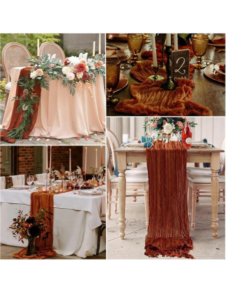 Cubre Mesa de Gasa Terracota DREAMBOAT 6 Piezas 90x300 cm