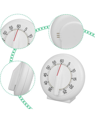 Temporizador de Cocina Manual Lwuey 60 Minutos Blanco