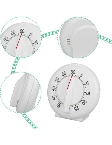 Temporizador de Cocina Manual Lwuey 60 Minutos Blanco
