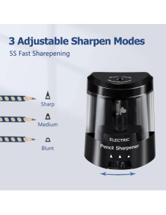 Sacapuntas Eléctrico Zankocat USB Automático Negro 3 Modos 2