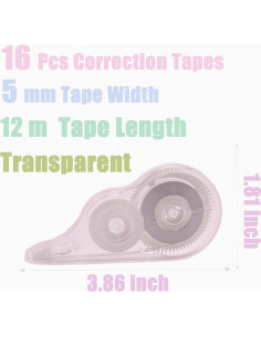 16 Cintas Correctoras Transparentes Tramboo 12m para Oficina 2