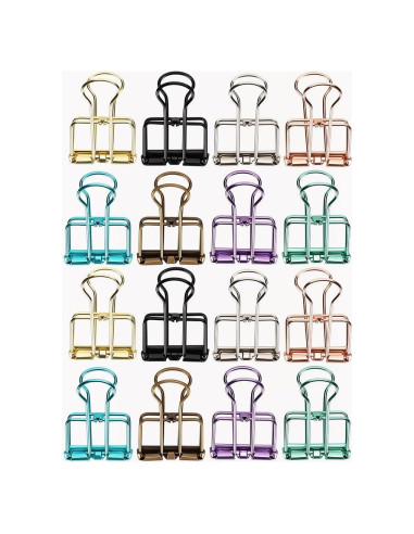 16 Clips de Alambre Metálico Multicolor SEEK RARE Tamaño S