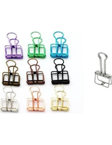 16 Clips de Alambre Metálico Multicolor SEEK RARE Tamaño S