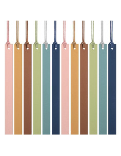 Kosiz 12 Marcadores de Páginas de Cuero Coloridos 1.3x15 cm