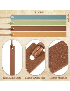 Kosiz 12 Marcadores de Páginas de Cuero Coloridos 1.3x15 cm 2